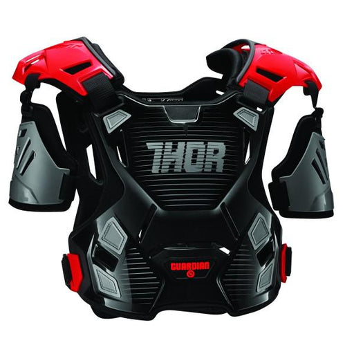 GUARDIAN THOR CHEST PROTECTOR CHILD BLACK RED 2XS XS {SUITS MOST RIDERS 18-27KG}