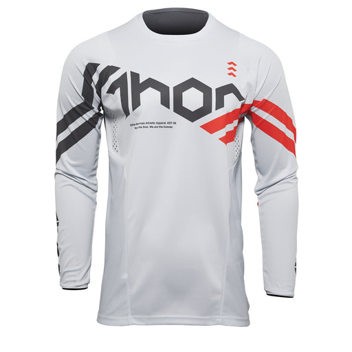 THOR MX JERSEY S22 PULSE CUBE LIGHT GREY/RED ORANGE SIZE XLARGE