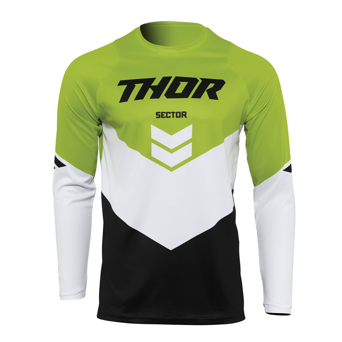 THOR MX JERSEY S22 SECTOR YOUTH CHEVRON BLACK/GREEN XS