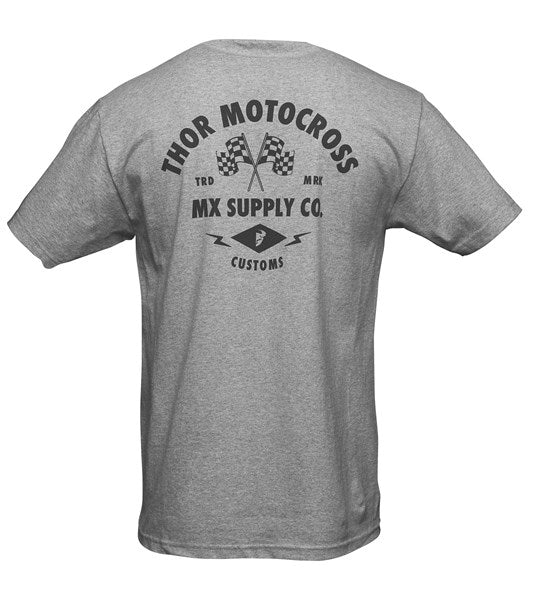 T SHIRT THOR MX SUPPLY CO HEATHER GREY MEDIUM