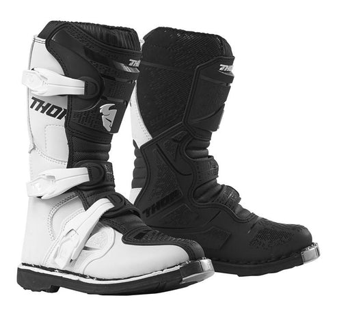 MOTORCROSS BOOTS THOR BLITZ XP YOUTH WHITE/BLACK SIZE 1