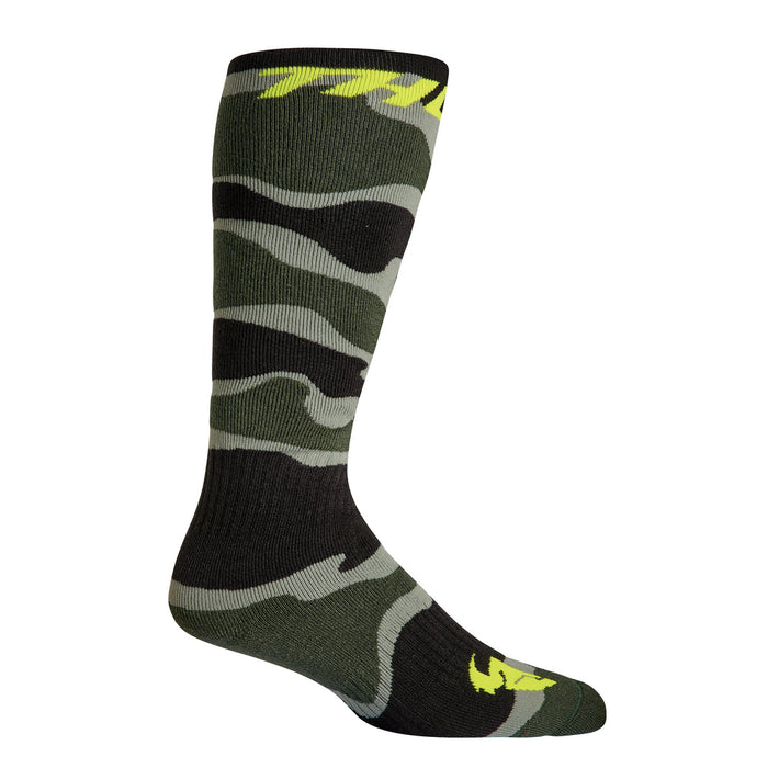 THOR MX SOCKS S22 CAMO GREEN/ACID SIZE 6-9