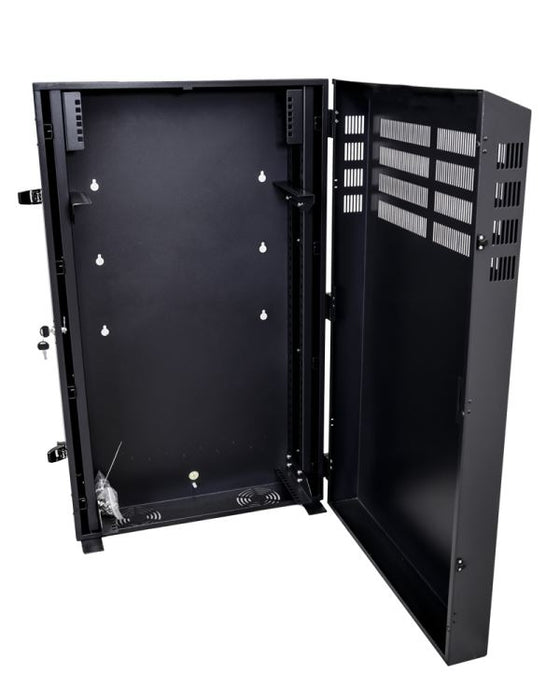 DYNAMIX 8RU Vertical Wall Mount Cabinet with 2RU Horizontal Mounting Rails. (650