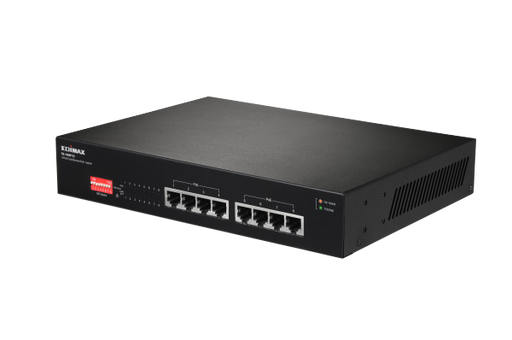 EDIMAX 8 Port 10/100/1000 Gigabit PoE+ Switch with DIP Switch. PoE delivery up t