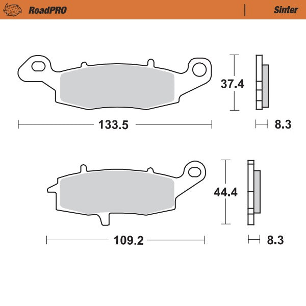 BRAKE PADS FRONT RIGHT MOTO MASTER PRO SINTERED KAWASAKI SUZUKI