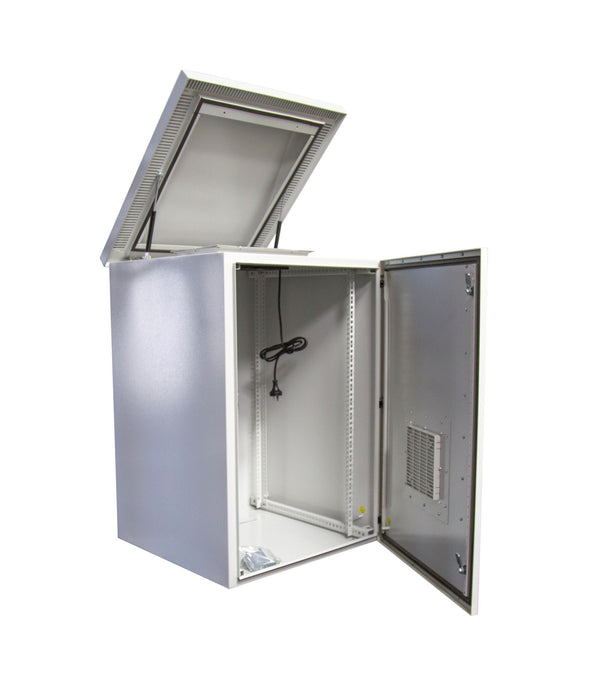 DYNAMIX 9RU Vented Outdoor Wall Mount Cabinet. (611x675x560mm). IP45 rated. Lock