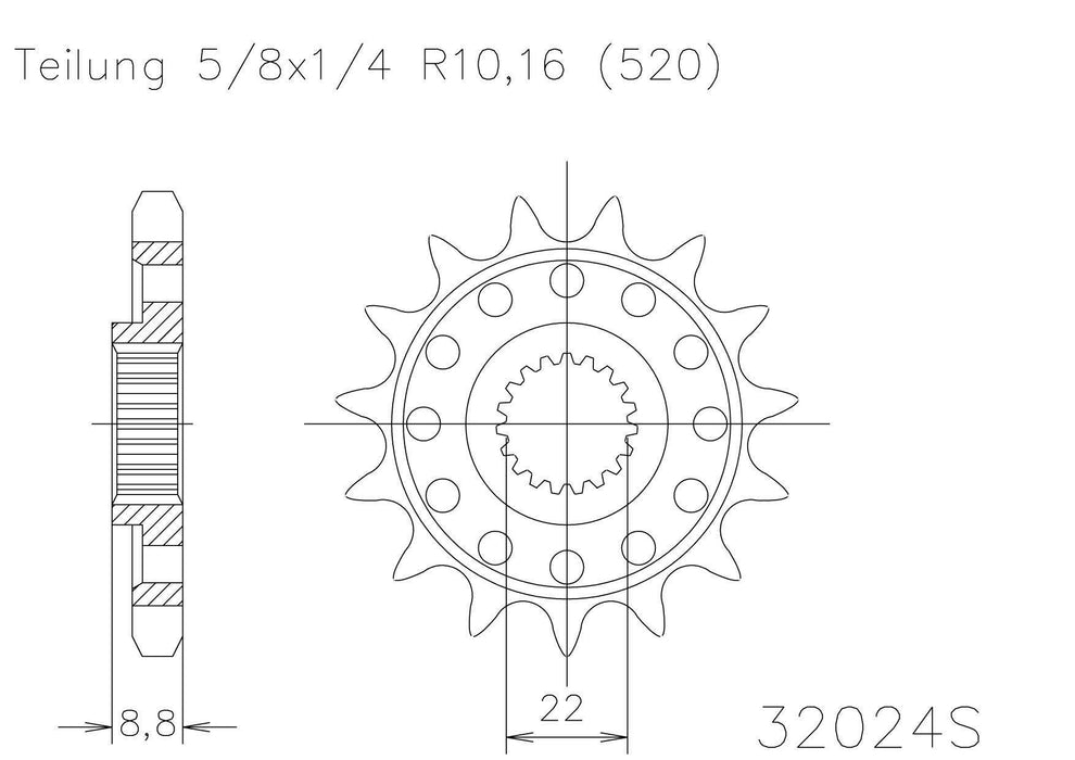 SPROCKET FRONT MOTO MASTER15T BETA HUSABGER HUSQVARNA KTM