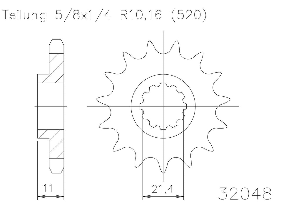 SPROCKET FRONT MOTO MASTER HUSQVARNA CR250 00-05 WR250 00-13 TC250 TXC250 04-08 TE250 02-09