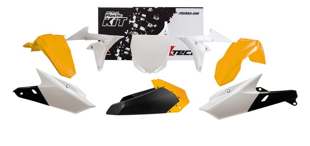 *PLASTIC KIT RTECH 6 PIECE  YZ250F 14-18 YZ450F 14-17  16-18 YELLOW WHITE