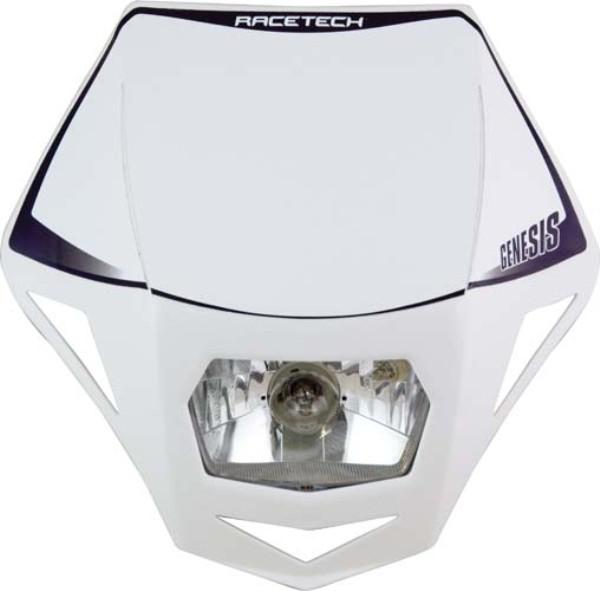 HEADLIGHT ASSY RTECH GENESIS E9 CERT PARK LIGHT &amp; HALOGEN BA20D 12V 35W BULB &amp; HOLDERS &amp; FORK STRAPS