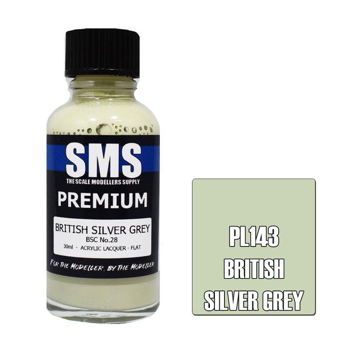 Air Brush paint 30ML PREMIUM BRITISH SILVER GREY ACRYLIC lacquer