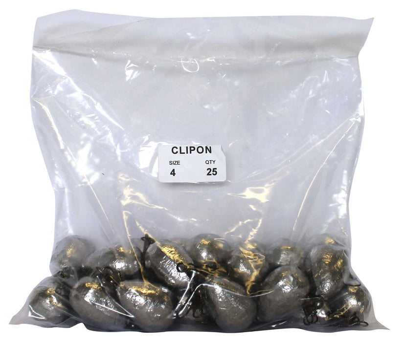 Clipon Sinker Bulk Pack 4oz (25 per pack)