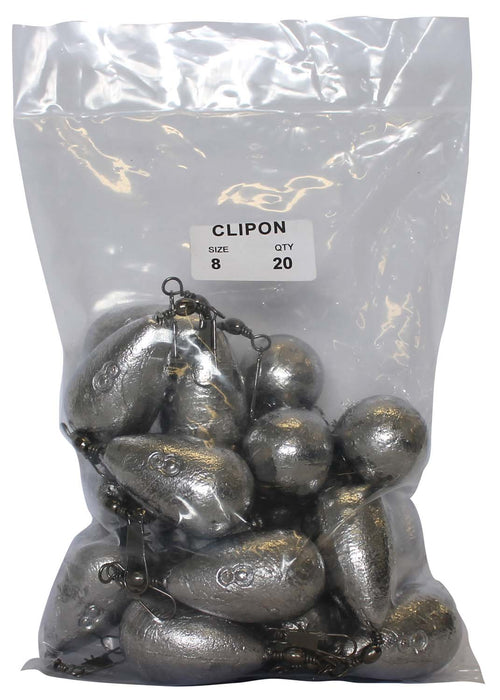 Clipon Sinker Bulk Pack 8oz (20 per pack)