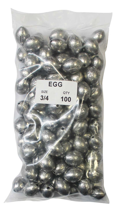 Egg Sinker Bulk Pack 3/4oz (100 per pack)