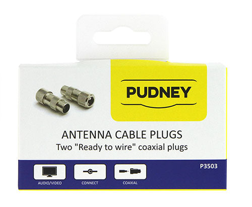 Pudney Coaxial Plugs Rg59 Metal Pack 2