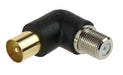 Pudney Rightangle Coaxial Plug To F Socket Adaptor